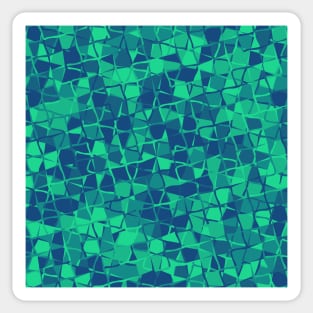 Grid Square Mosaic Pattern (Blue Teal) Sticker